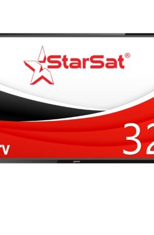 The StarSat 32″ HD Ready LED TV features a slim, narrow bezel for immersive viewing. With 2xHDMI ports, 2xUSB ports, AV, and PC input, it caters to diverse entertainment needs. Eco-friendly and lightweight (4.5kg net), it’s designed for energy efficiency and easy installation.